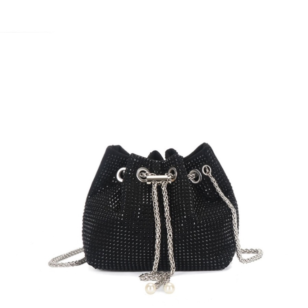 Black Rhinstone sling cum potli bag - Picture 10 of 17